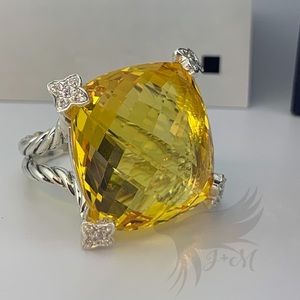 USED David Yurman 20mm Lemon Citrine Ring